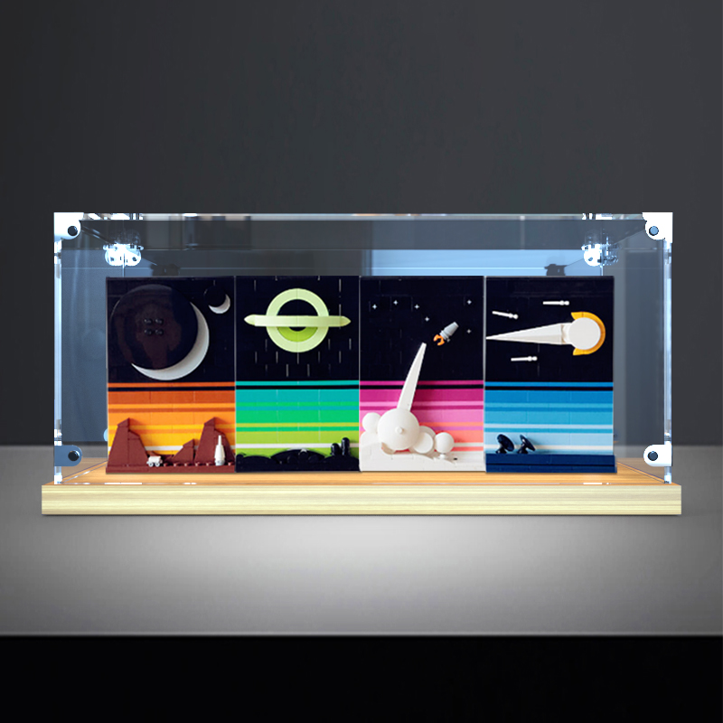 透明防尘展示盒适用乐高21340太空时代故事拼装积木亚克力收纳盒