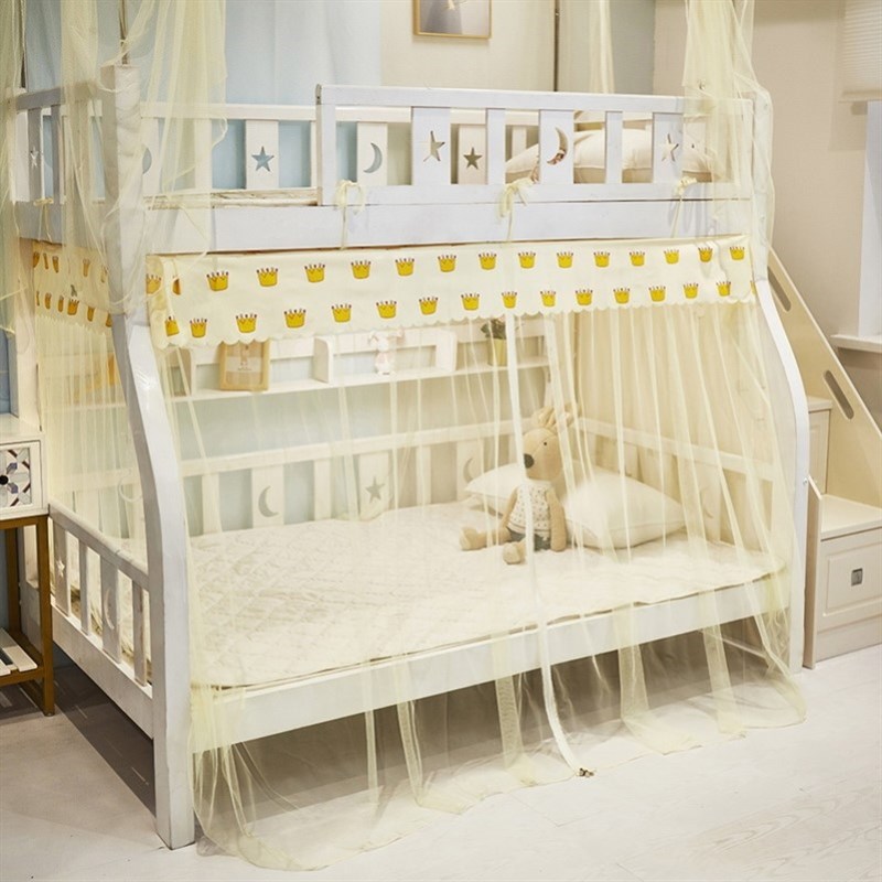 儿童双人床1米5子母床专用蚊帐双层高低床实R木上下铺梯形一米五