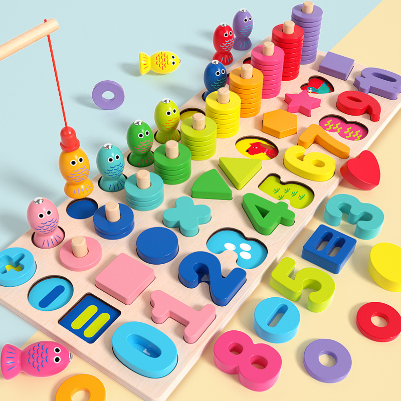 婴儿童玩具益智力积木数字拼图宝宝男孩女孩2蒙氏早教3岁4两1拼装