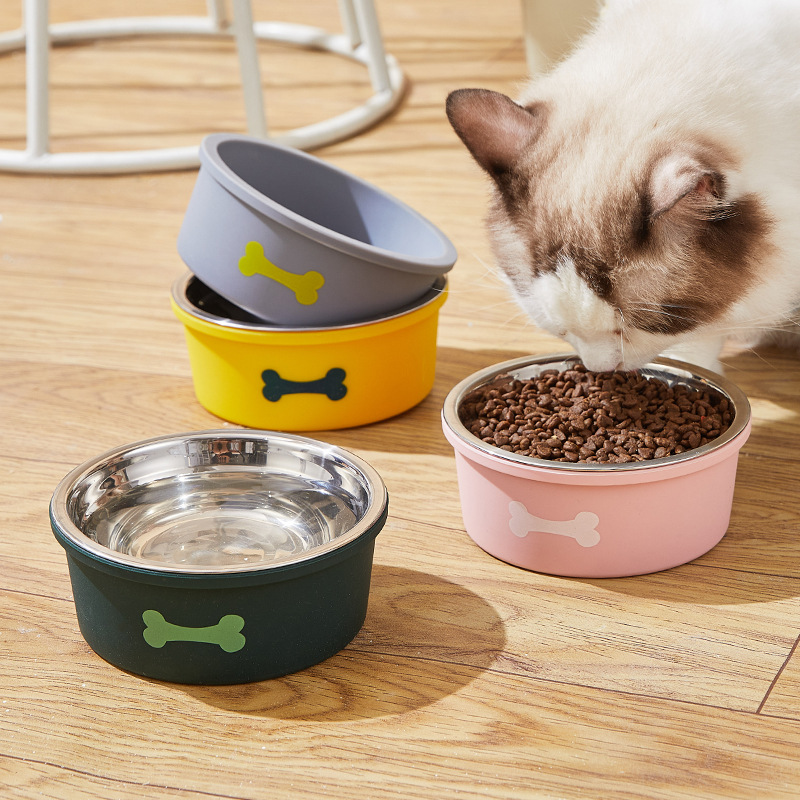 硅胶宠物用品防滑幼猫食碗小型犬泰迪食盆猫咪喝水猫粮双碗
