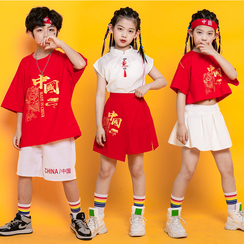 六一儿童啦啦队演出服中国风合唱表演班服小学生运动会开幕式服装