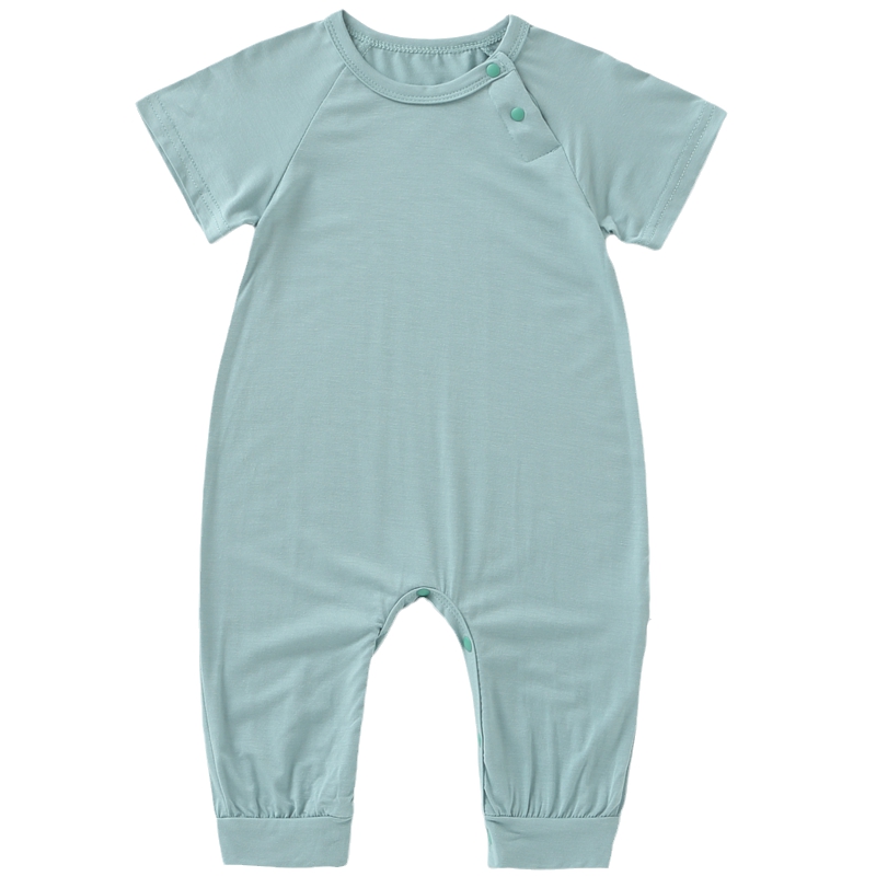 莫代尔婴儿连体衣男女宝宝睡衣夏装短袖长裤薄款面膜冰丝空调衣服