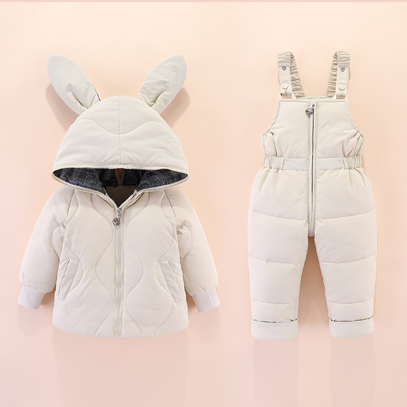 新款宝宝羽绒服女童套装洋气加厚小童1-3岁婴儿冬装儿童外套反季