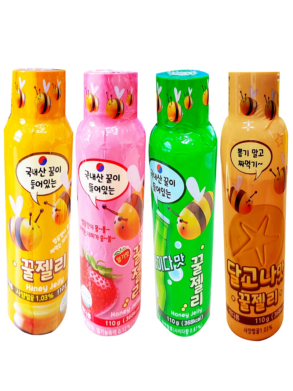 韩国直邮CU便利店蜂蜜果冻软糖网红膏状蜂蜜草莓汽水焦糖四种口味