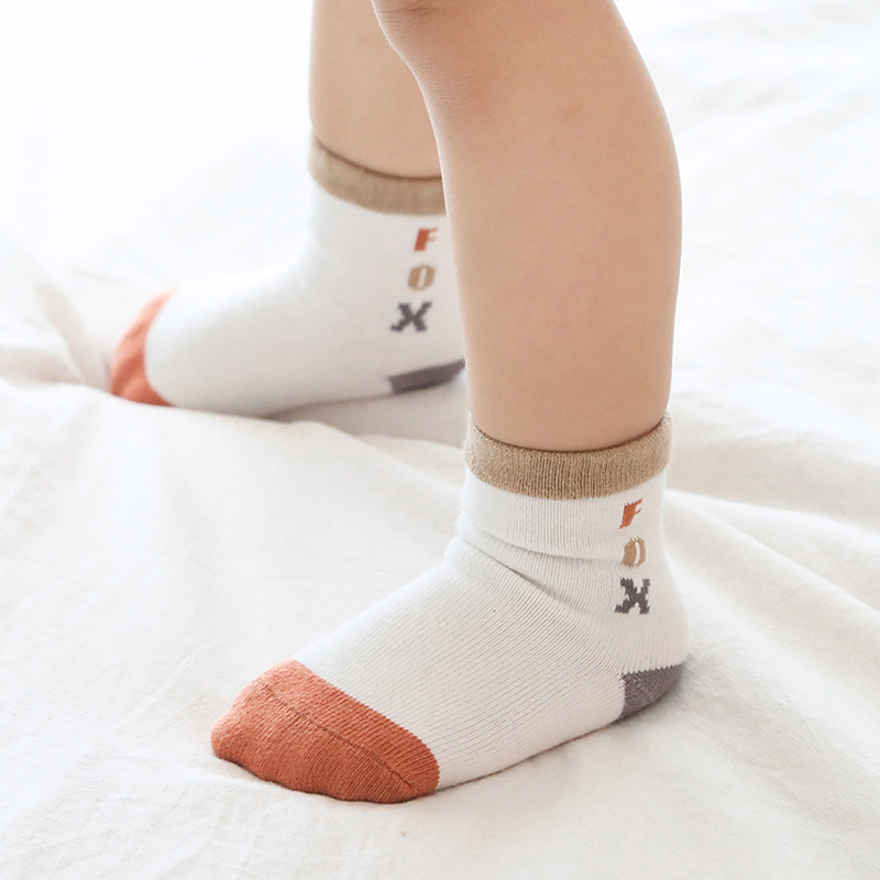 儿童袜子男孩女童精梳棉袜春秋季中小童袜子宝宝卡通婴儿袜 5双装