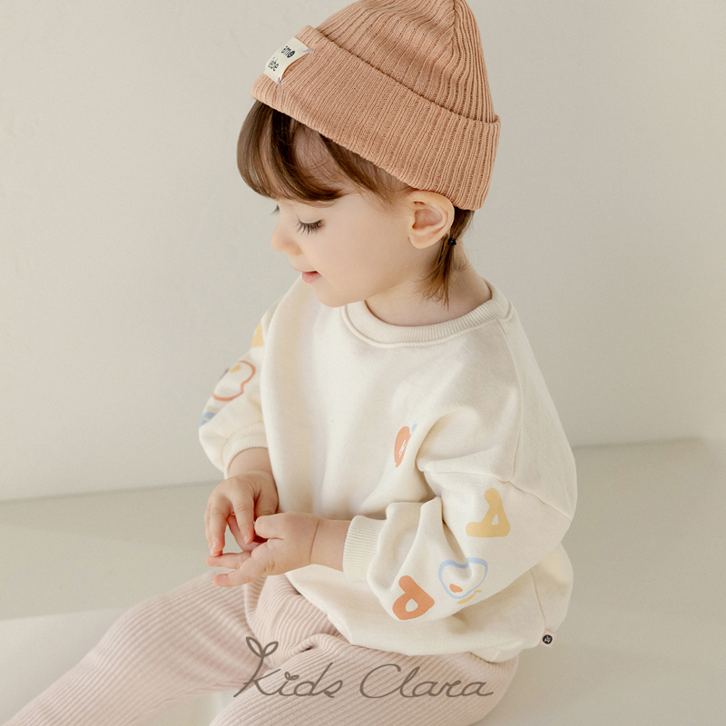 KIDSCLARA韩国儿童卫衣2024春装新品0-4岁婴幼儿长袖上衣宝宝衣服