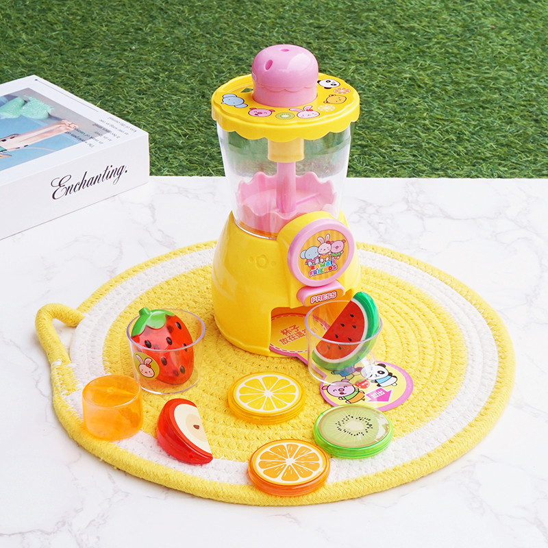 儿童趣味水果搅拌机榨汁机果汁机塑料仿真免电家电厨房过家家玩具