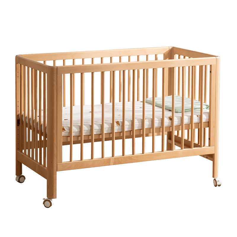 九伴婴儿床实木多功能新生宝宝床榉木可移动调节拼接大床儿童床