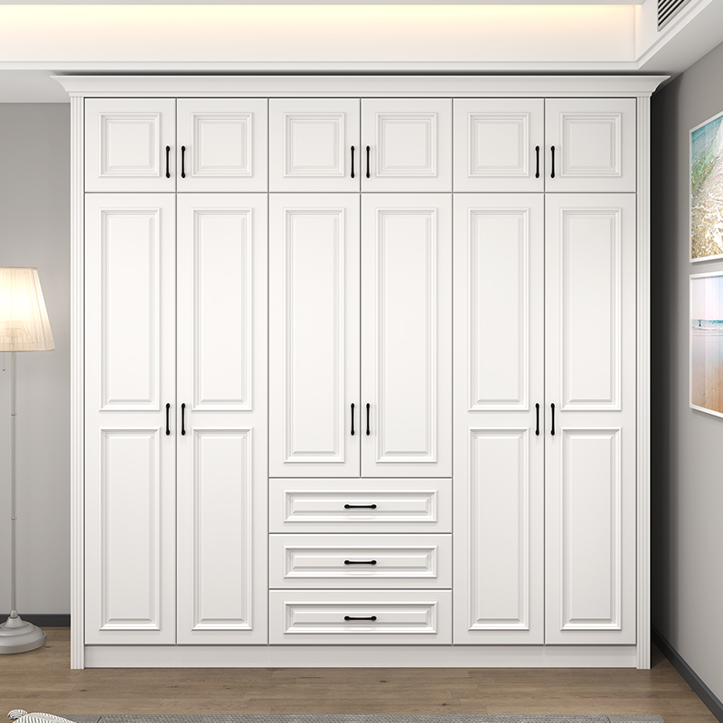 北欧衣柜现代简约家用卧室柜子储物柜儿童出租房用实木衣橱可定制