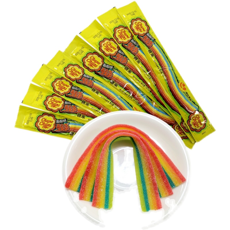 珍宝珠酸条酸酸哒32条整包阿尔卑斯长条彩虹软糖果汁橡皮儿童零食