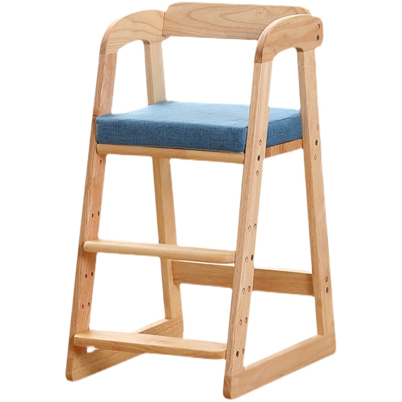 儿童餐椅木质大宝宝家用高脚凳简约实木吃饭椅子加大升降成长座椅