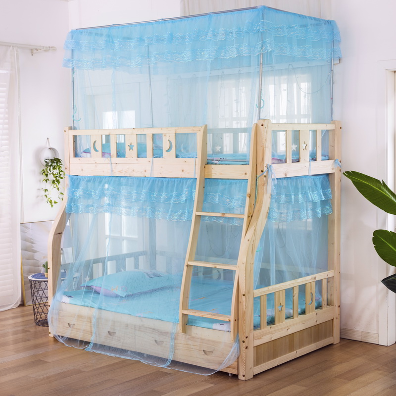 上下床蚊帐子母床高低双层床铺家用儿童床加密加厚不锈钢支架系绳
