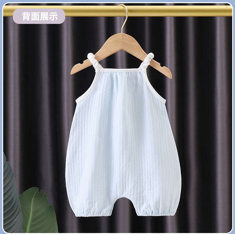宝宝连体衣夏季薄款婴儿吊带哈衣空调服新生儿衣服夏装睡衣外出服