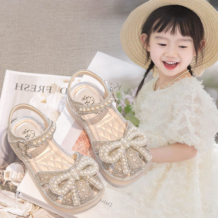 巴拉巴柆韩系女童凉鞋公主风2024夏季新款儿童鞋子女孩艾莎水晶鞋