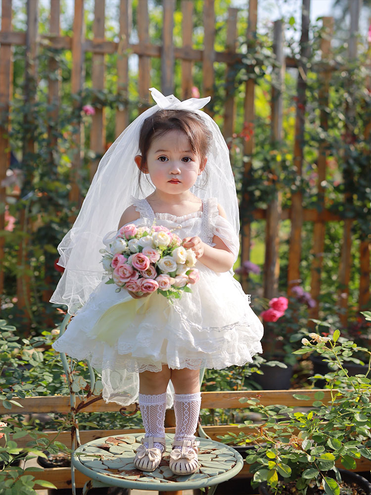 小粗腿原创新款女童婚纱连衣裙宝宝礼服仙仙的裙子洋气可爱公主裙