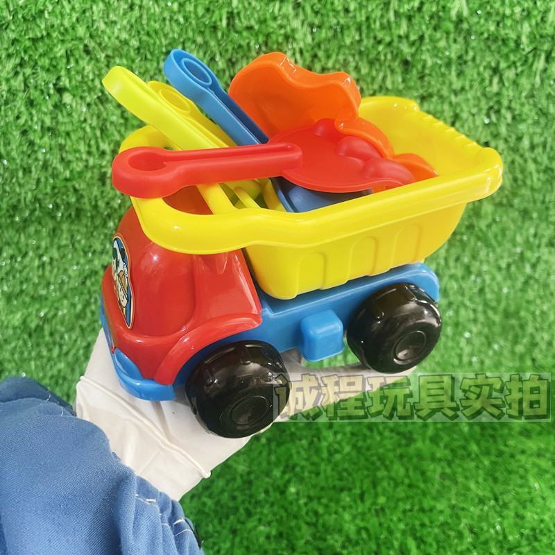 儿童卡通动画玩具车沙滩塑料运输车动物装泥土玩沙工具铲子耙子