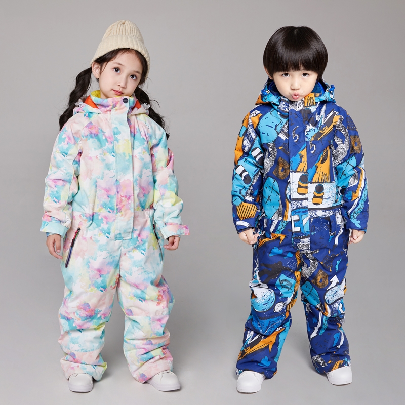 宝宝儿童滑雪服套装男童连体女童防水防风保暖滑雪衣裤户外装备