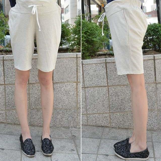 纯棉大码孕妇装夏季新款 可调节孕妇托腹短裤
