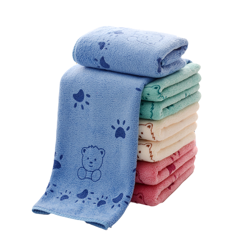 极速小毛巾儿童洗脸家用学生长方形柔软强吸水婴儿口水幼儿园小孩