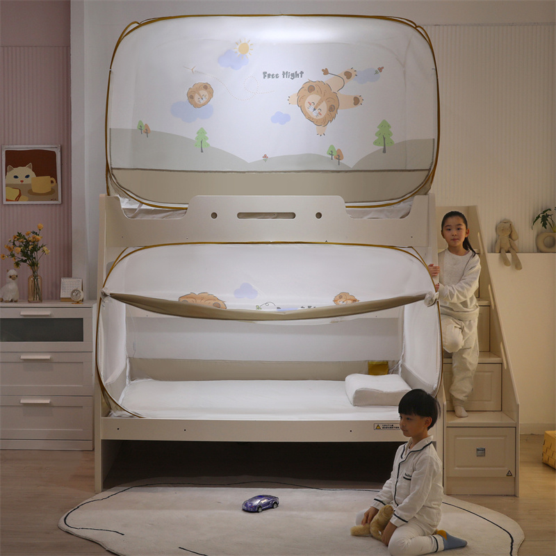 A类子母床蚊帐1.2m上下铺1.5梯形家用高低床儿童双层床学生上下床
