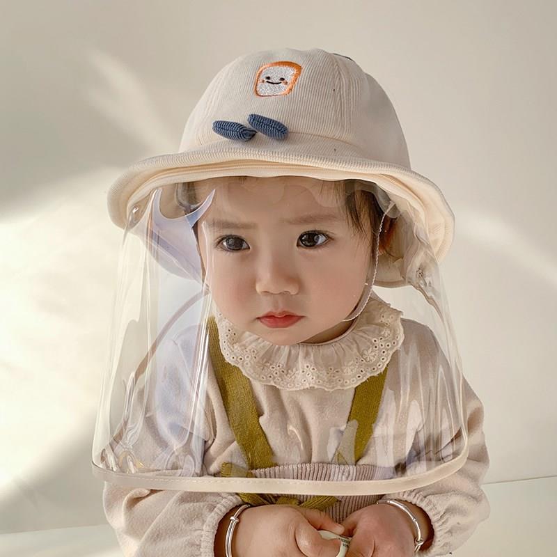 小月龄遮阳帽初生婴儿面部罩外出0一3个月宝宝防飞沫帽子1防护帽