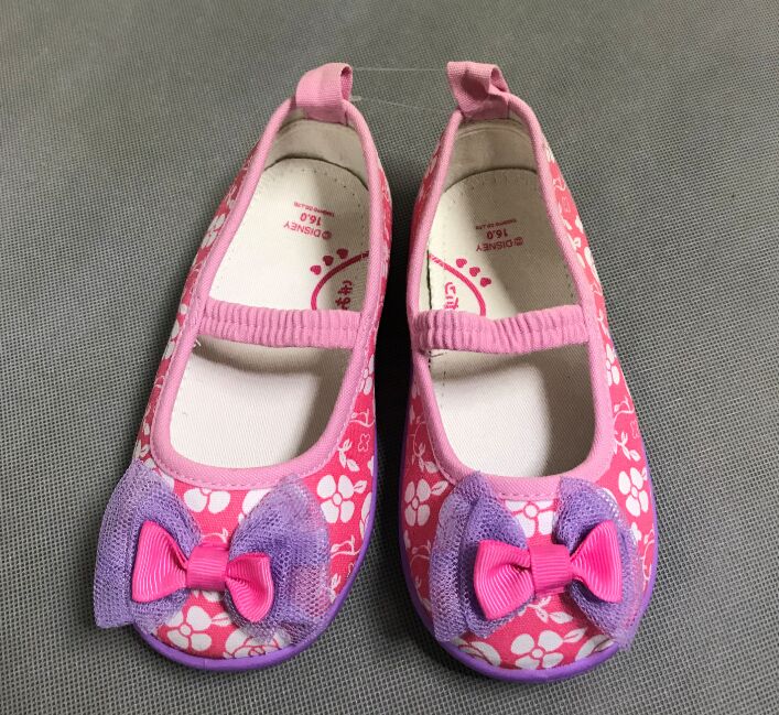 外贸迪士尼春秋新款女童鞋套脚帆布鞋幼儿园室内软底防滑儿童鞋