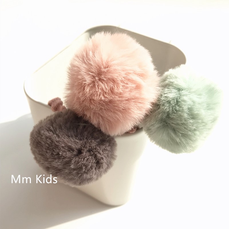 韩国儿童头绳秋冬彩色毛球发圈可爱宝宝皮筋发绳头饰