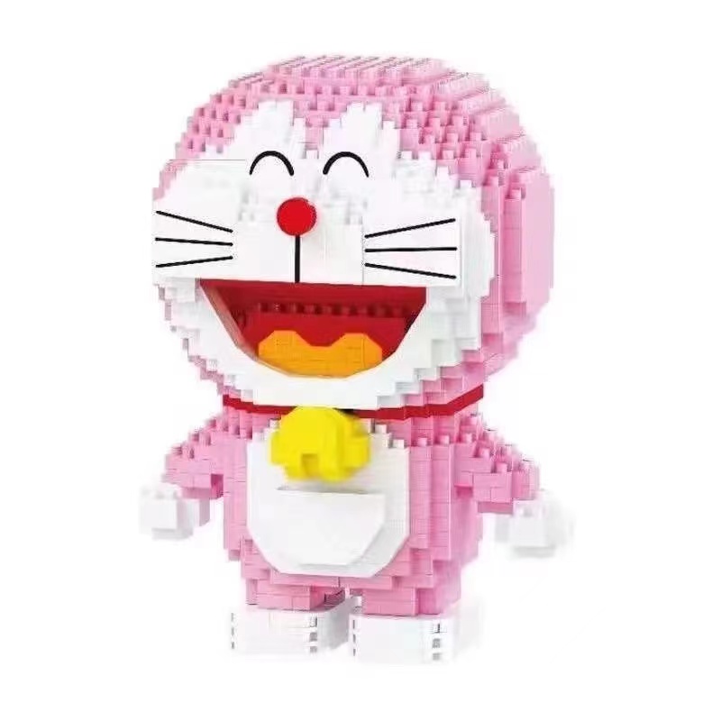 哆啦a梦积木机器猫微小颗粒拼装女孩系列玩具叮当猫成人生日礼物