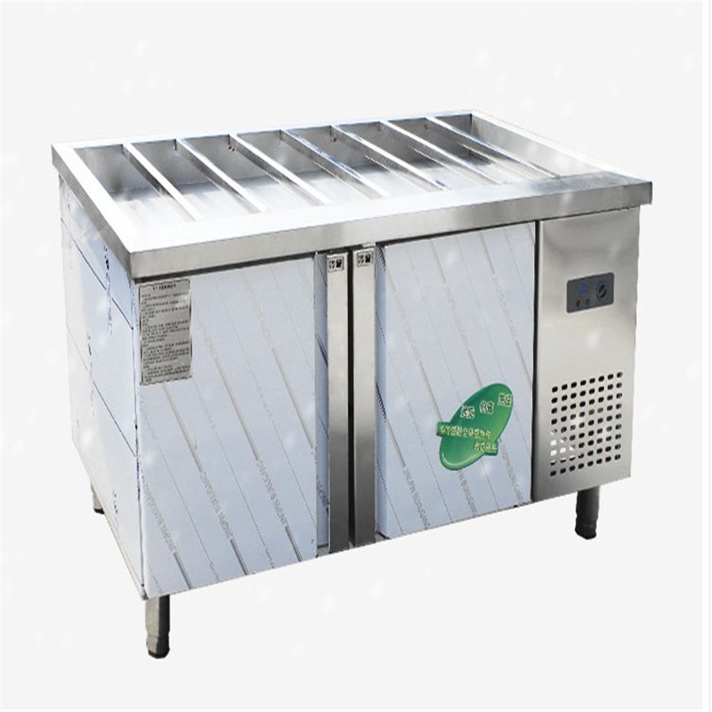 奶茶店开槽保鲜工作台沙拉不锈钢平冷操作台冷藏冰柜厨房制冷设备