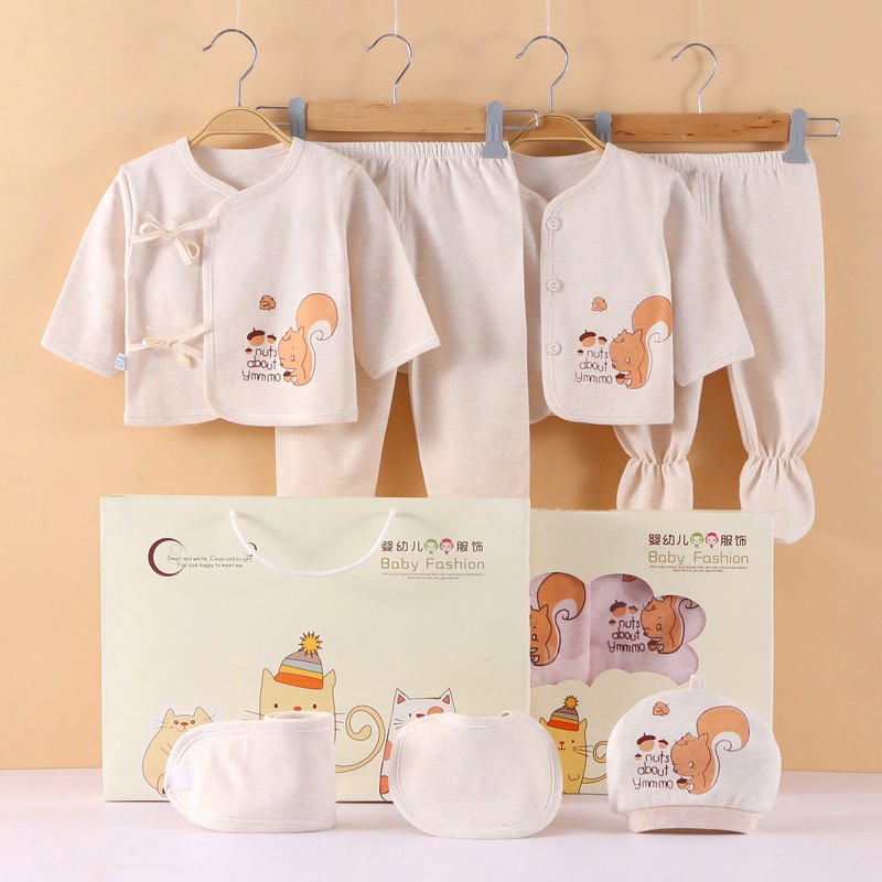 新生婴儿衣服春秋夏季礼盒分体套装棉满月礼0~1岁7件套
