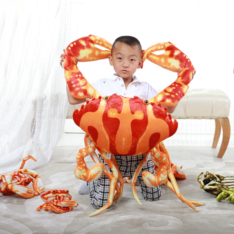 海洋乐园仿真大螃蟹毛绒玩具公仔儿童玩偶抱枕靠垫娃娃情人节礼物