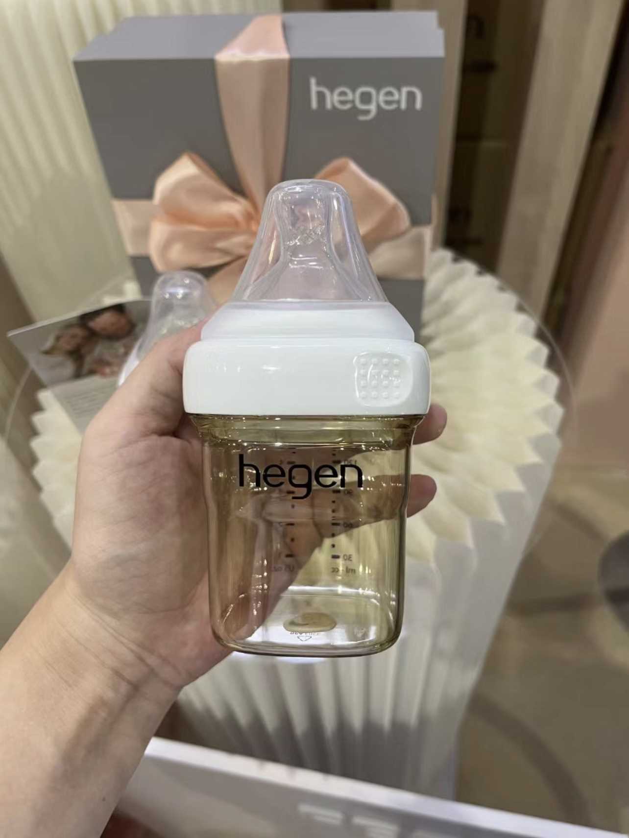 新加坡hegen奶瓶适用初生婴儿防呛奶防胀气正品赫根宝宝奶嘴ppsu