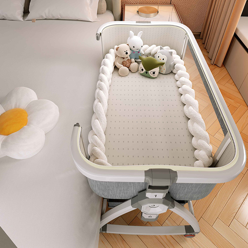 婴儿床可移动多功能便携式宝宝床可折叠摇篮床bb床新生儿拼接大床