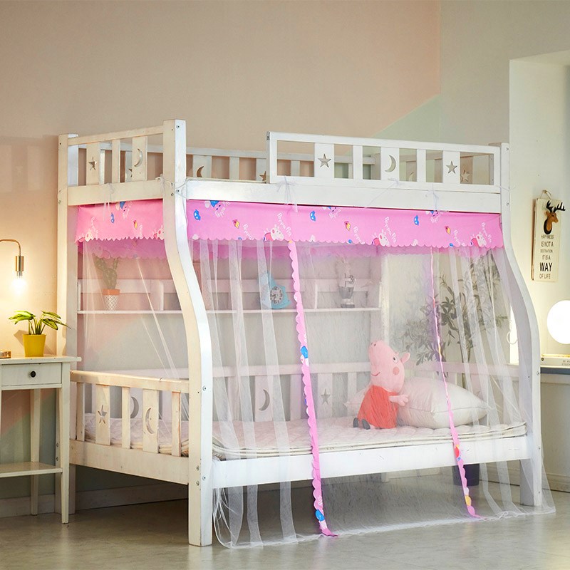 子母床蚊帐下铺1.2m1.5米儿童床上下床下床蚊帐双层床梯形家用1.8