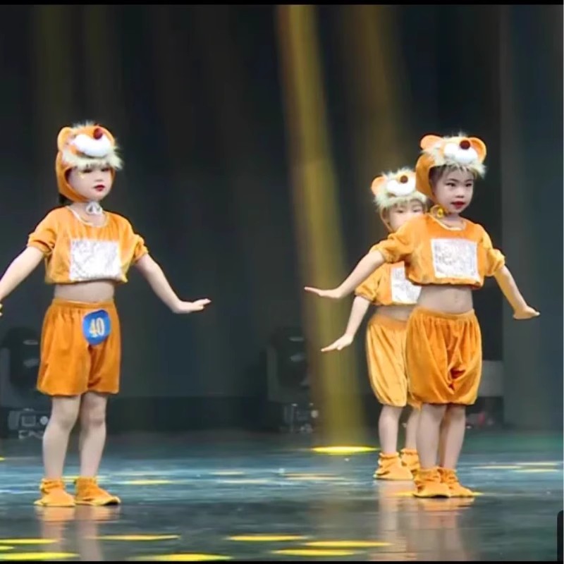 太空小狮子儿童舞蹈服幼儿狮子演出服可爱动物呱呱呱练习曲表演服