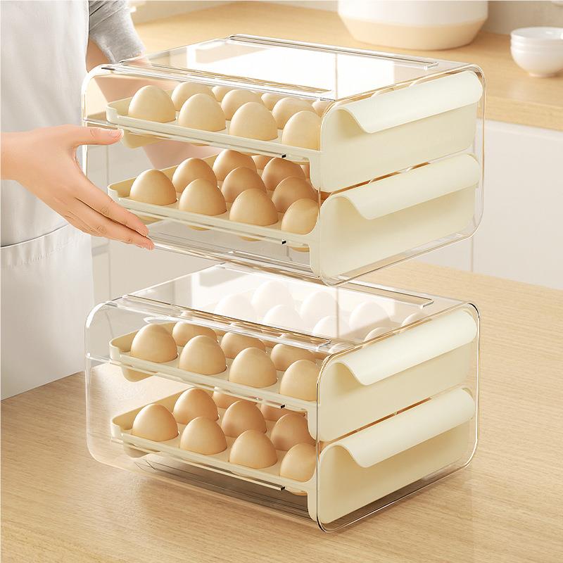 蛋盒鸡抽屉式盒保鲜收纳蛋盒塑料冰箱用放康护佳（鸡蛋的盒子防摔