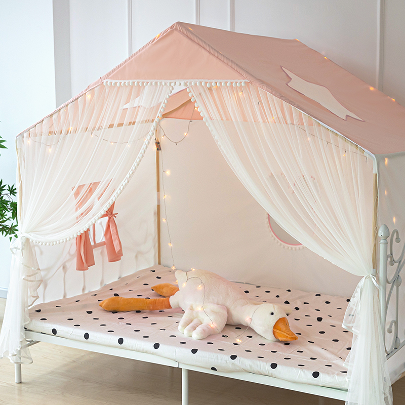 室内儿童床帐篷公主女孩男孩睡觉家用小房子宝宝分床神器定制蚊帐