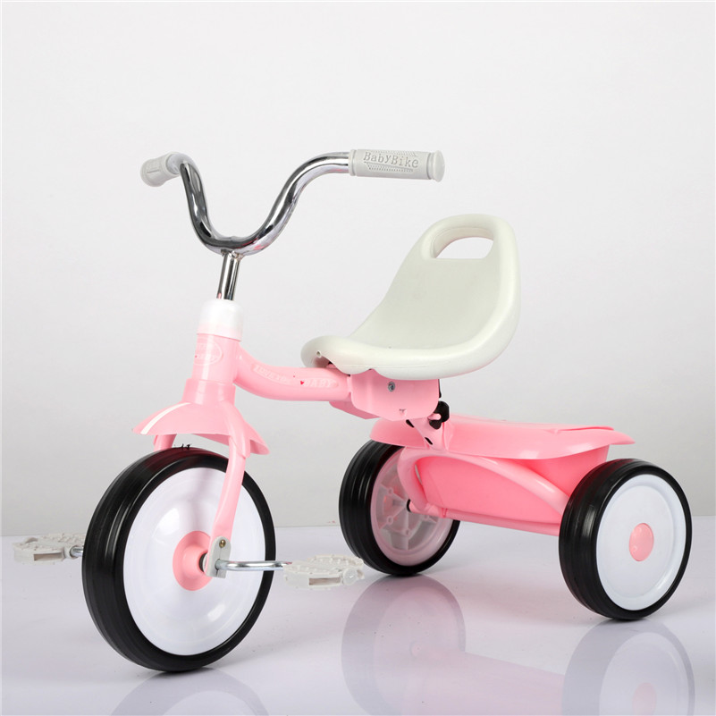 宝宝童车带储物箱一键可折叠三轮车儿童脚蹬轻便复古男女孩脚踏车