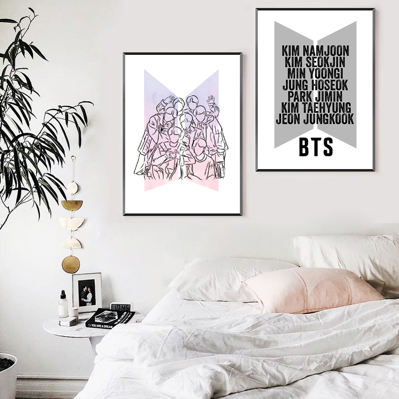 防弹少年团BTS挂画韩国ido明星周边装饰画客厅卧室墙壁画宿舍摆件