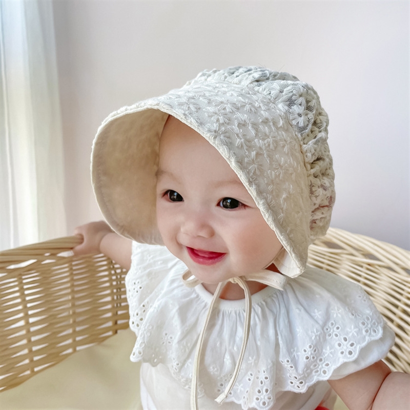 宝宝太阳帽女宝0一6月婴儿帽遮阳帽小月龄女款儿童外出帽子防晒帽