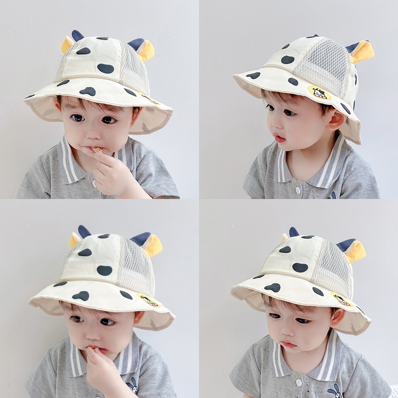 婴儿防晒帽渔夫帽夏季宝宝遮阳帽薄款儿童男女童防紫外线太阳帽子