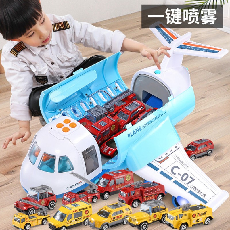 儿童玩具车飞机小男孩4岁3宝宝消防工程套装小汽车耐摔益智多功能
