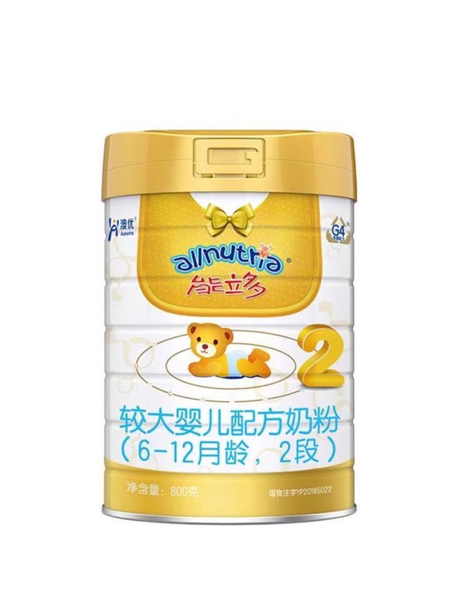 澳优能力多2段800g罐装较大婴儿配方奶粉含乳铁蛋白适合6-12月龄