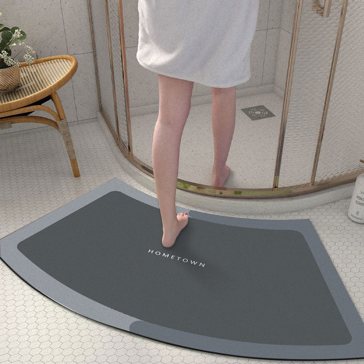 半弧形硅藻泥软地垫卫生间门口吸水防滑脚垫浴室干湿分离地毯扇形