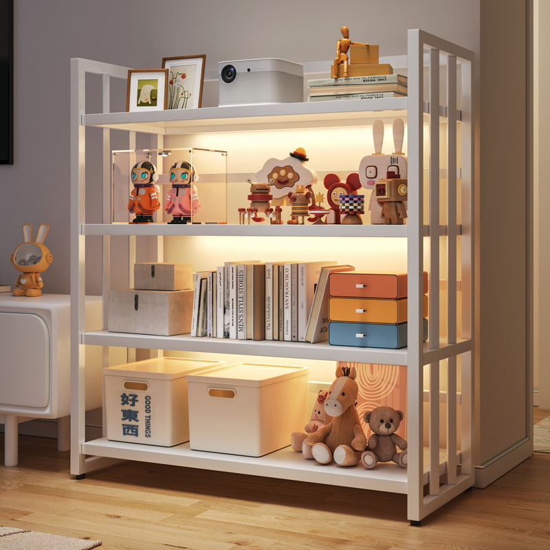 儿童书架置物架落地玩具收纳架零食架宝宝绘本架简易靠墙铁艺书柜