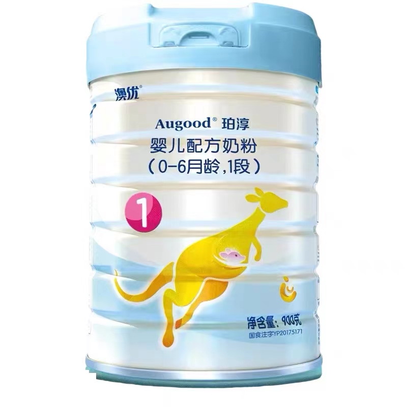 澳优珀淳婴儿配方奶粉（0-6月龄，1段）900g罐装富含多重营养