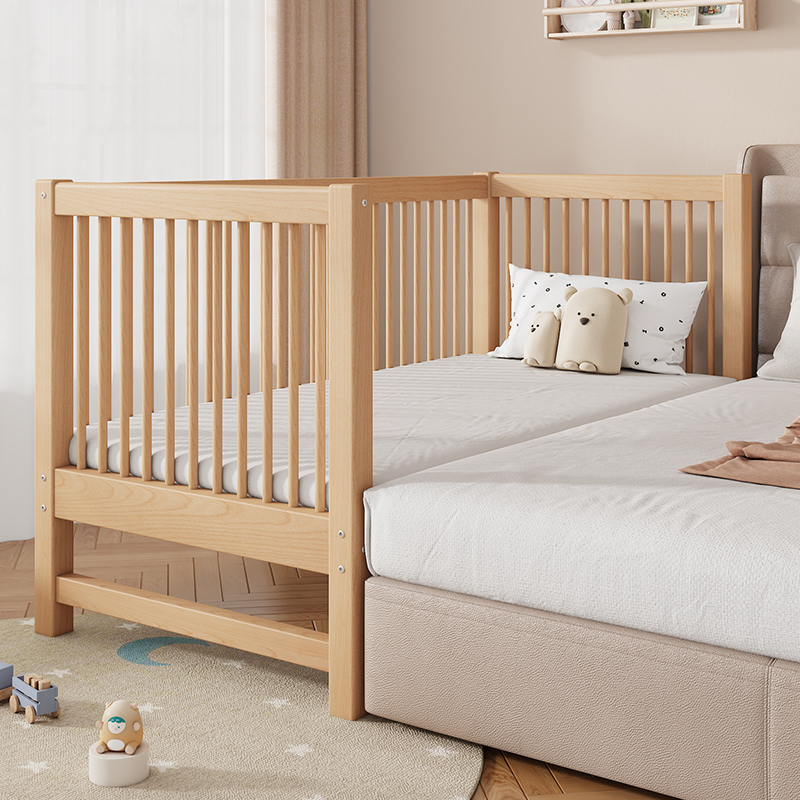 急速发货定制榉儿童床拼接床大床带护栏床边加宽单人床宝宝婴儿床