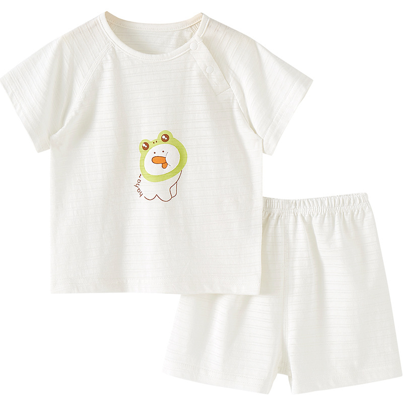 童泰儿童夏季纯棉短袖套装男女宝宝睡衣两件套薄款透气空调服婴儿