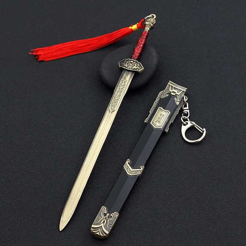 古剑游戏周边金属小兵器 长剑倚天剑合金模型玩具摆件22cm