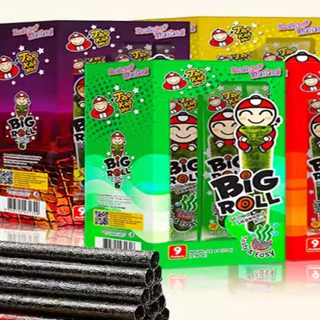 临期特卖特价TaoKaeNoi老板进口泰国紫菜儿童烤海苔卷营养原味27g